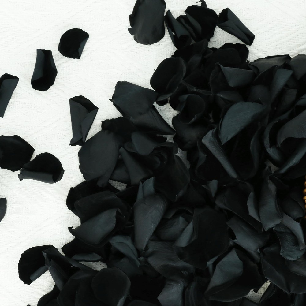 Koceko 200Pcs Dried Real Black Rose Petals, 1.75oz, Black-1.75oz(50g）