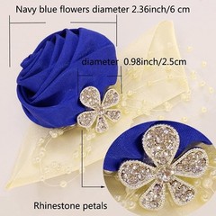 Lifelike Navy Blue Wrist Flower with Adjustable Ribbon for Formal Events