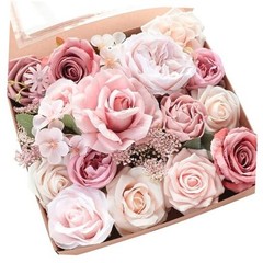 Dusty Rose Cream Artificial Flowers Fake Roses Peonies and Delicate Dusty Rose