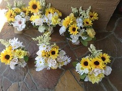 Wedding Flowers Bridal Bouquet Decorations MOH Bridesmaids Sunflowers Reception
