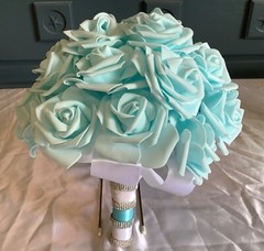 Large bridal bouquet with real touch roses … you pick the colors