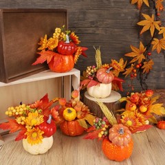 winemana Fall Decorations for Home – Set of 6 Artificial Pumpkins Mixed-4
