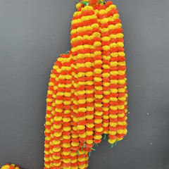 5 PC – 5 Feet Marigold Garland |Indian/American Wedding Party Mantle Decoration,