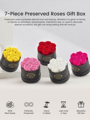 Beaulasting Long Lasting Preserved Roses in a Box Last a Year Black Box, Red