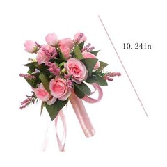 Champagne White Rose Wedding Bouquet for Bride Artificial Flower Bridal Bouquet