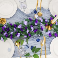 5Pcs 82 FT Artificial Rose Flower Garland, Faux Silk Rose FGarland 5pcs Purple