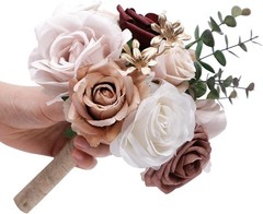 Wedding Bouquets for Bride Bridal Bridesmaid Holding Flower Bouquet Pink Whit…