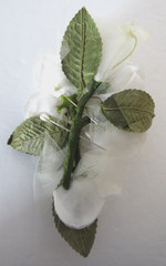 Vintage Silk Rose Flower Corsages Boutonnieres Pink and White Wedding Lot of 8