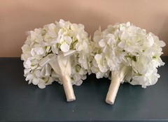 cream ivory hydrangea wedding bouquets set of 2