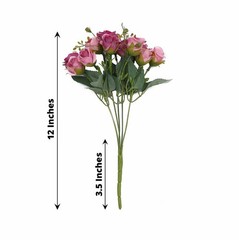 DUSTY ROSE 2 Bouquets 12″ Faux Open Roses Artificial FLOWER Bushes Party Events