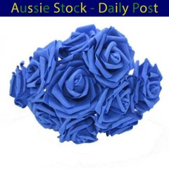 Artificial Flowers with Stems Foam Rose Fake Bride Bouquet Wedding 7cm 20pcs
