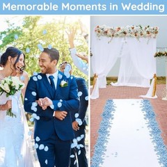 Fake Flower Petals Pieces Silk Rose Petals Wedding Aisle Scatter 300 Blue
