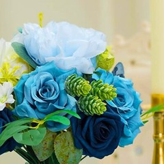 Artificial Flowers Combo Box Set,Silk Fake Flowers Roses Bridal Bouquets