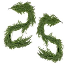 PCS Norfolk Pine Garland, Christmas Artificial Faux Greenery Garland Real 6FT 2
