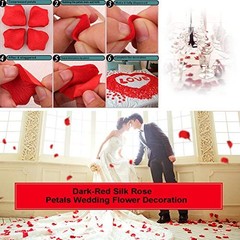 1000 Pieces Artificial Silk Rose Petals Flower Decoration Wedding Burgundy