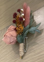 Pine and Petal Bridal Wedding Wood Flower Set: Bouquet, Boutonnière, Corsage