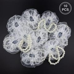 Pack of 10 Elastic Pearl Wrist Corsage Bands Wristlets DIY Wrist Corsages Access