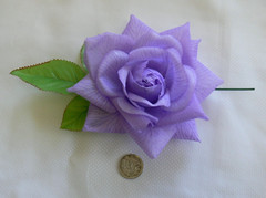LAVENDER 14cm Across with Leaves & Stem TROPICAL BRIGHT Selection Fabric ROSE HU