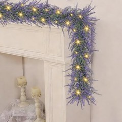 Lavender Garland with LightsPcs 6FT Purple Flower Garland, Artificial Spring 2