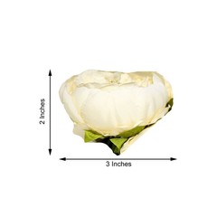 10 BEIGE 3″ Faux SILK PEONY FLOWER Heads Wedding Party Events Home Decorations