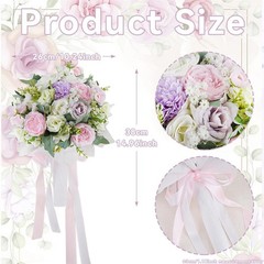 Wedding Bouquets for Bride with Silk Ribbon Photo Props Elegant Handmade Wedding