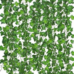 12 Pack Fake Vines for Room Decor Artificial Ivy Garland with 84 ft, Green
