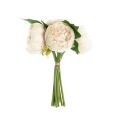 BEIGE 10″ SILK FLOWERS Artificial Peony Bouquet Arrangement Wedding Centerpieces