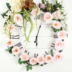 BLUSH 6 ft long Silk Rose Wedding Garland Leaves Bendable Wire Vines Home Sale
