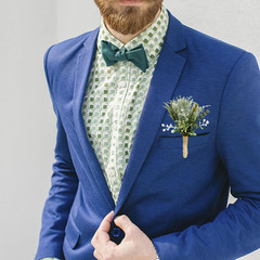 Set of 6 Succulent Boutonniere for Men Wedding, Greenery Plants Boutineers for G