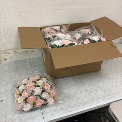 Set-of-10 Flower Balls for Wedding Centerpieces, 12 inch Diameter Fake Flower