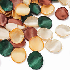 Whaline 400 Pcs Silk Rose Petals Vintage Green Gold Champagne Artificial Flower