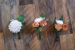 Fall Bridal Bouquet Cascade Sola Wood Burnt Orange Pink Burgundy Wedding Flowers