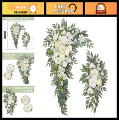 Elegant Wedding Arch Flowers Set of 2 | Artificial Floral Arrangements for Cerem