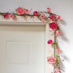 5 FT Valentines Day Decorations Romantic Valentine Flower Garland Pink Red