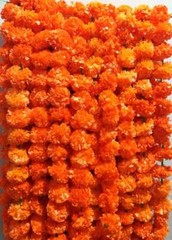 Orange Marigold Wedding Decor Vine Flower Diwali Decorative Wall Hanging Garland