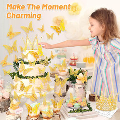 Billbotk 53 Pcs Flower Bouquet Accessories, 5 Pcs Gold Crowns and 48 Pcs Gold Bu