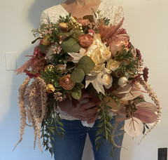 Bridal Wedding Large Bouquet Budget Friendly Faux Flowers White Pink Purple