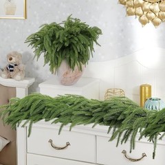 PCS Norfolk Pine Garland, Christmas Artificial Faux Greenery Garland Real 6FT 2