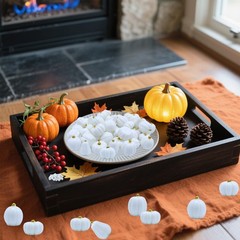 DoubleWood Mini Pumpkins for Crafts, 60Pcs Decorative Miniature White