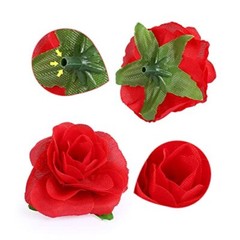 50pcs Mini Rose Artificial Flower Heads, 1.57” Real Looking Silk Rose for