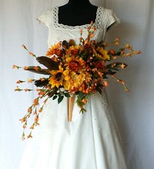 Boho Autumn Garden Faux Silk Wedding Bouquet
