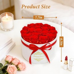 17 Forever Flowers Luxury Suede Box Preserved Roses Gift for Valentines Day US