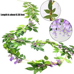 5 Pcs Wisteria Garland Artificial Flower Arch Floral Garland Decor Fake Purple