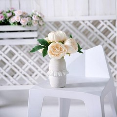 BEIGE 10″ SILK FLOWERS Artificial Peony Bouquet Arrangement Wedding Centerpieces