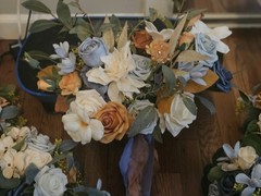 Ling’s Moment Wedding Bouquets 1 Bride and 5 Bridesmaid Bouquets for Wedding