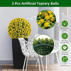 2PCS Artificial Topiary Flower Balls 40/45/55 cm Hanging Grass Ball Home Decor