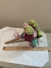 Sola brand faux floral bouquets wood carved roses & more 3 bouquets total