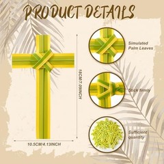 50 Pcs Palm Cross Palm Sunday Hand Held Portable Prayer Crosses 7.09 Inches