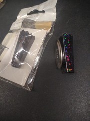Black Holo Foil Bout Magnet, Attach Boutonniere w/o Pins “Glitterati Midnight”