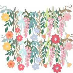 2PCS Wildflower Garland Flower Party Banner – Spring Birthday – Colorful Flowers